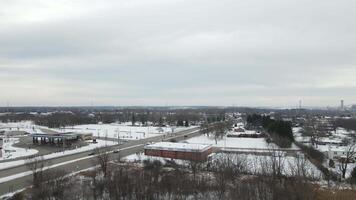 A view of the city from an aerial view video