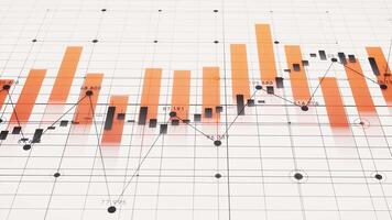 Statistical graph with business finance concept, 3d rendering. video