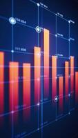 Statistical graph with business finance concept, 3d rendering. video