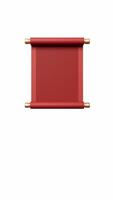 Blank Chinese ancient red reel banner on alpha channel, 3d rendering. video