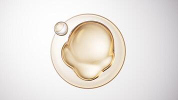 Biological golden molecule with bubble background, 3d rendering. video