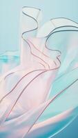 Flowing gradient transparent multilayer glass background, 3d rendering. video