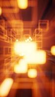 Digital cyberspace with glowing cross lines, 3d rendering. video
