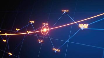 Statistical graph with business finance concept, 3d rendering. video