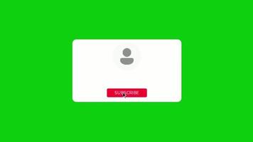 Animated YouTube Subscribe Button with Bell Notification and Profile Icon on Green Screen video