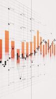 Statistical graph with business finance concept, 3d rendering. video