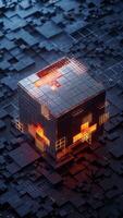 Technology circuit board and core, 3d rendering. video