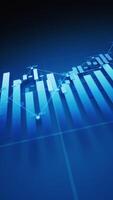 Statistical graph with business finance concept, 3d rendering. video