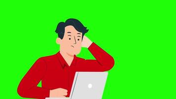 Person Facing Computer Problem Green Screen video