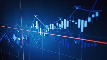 Statistical graph with business finance concept, 3d rendering. video