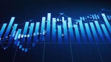 Statistical graph with business finance concept, 3d rendering. video