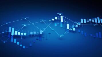 Statistical graph with business finance concept, 3d rendering. video