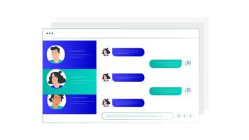 Chatting with Multiple Clients Online Animation Alpha Loop video