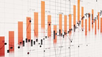 Statistical graph with business finance concept, 3d rendering. video