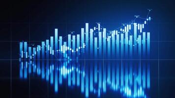 Statistical graph with business finance concept, 3d rendering. video