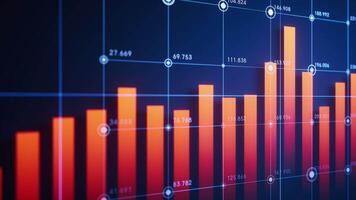 Statistical graph with business finance concept, 3d rendering. video
