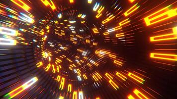 Orange and White Mesh Neon Torus Tunnel Background VJ Loop l 4K video