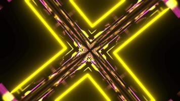 Yellow and Pink Abstract Square Neon Tunnel Background VJ Loop 4K video