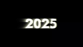 2024 text light animation white color with black background video