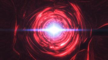 Red and blue light tunnel with glowing concentric lines and bright central light, offering a dynamic, futuristic aesthetic with a cyberpunk feel background video