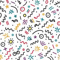 seamless pattern with colorful geometric shapes and lines vector