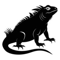an iguana is standing on its hind legs and has long spikes on its back vector