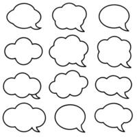 a set of speech bubbles with different shapes vector