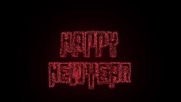Happy new year exploding like firework no behind celebrate background video