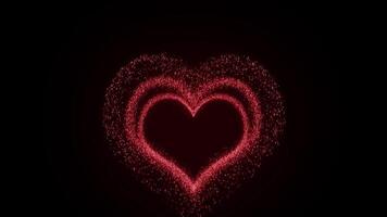 Two layer of Heart exploding firework beautiful color in black background video