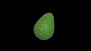 Avocado Rotating on a Transparent Background. Seamless Loop. 4K video