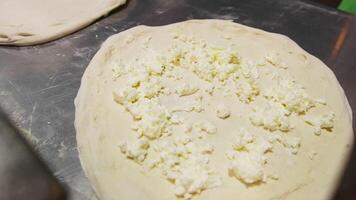 White Pizza With Provola Cheese On The Restaurant Counter video