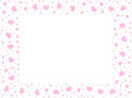 Cute frame with blurred gradient hearts . design for Valentine's Day, wedding and Mother's Day for postcard, web, banner, brochure. vector