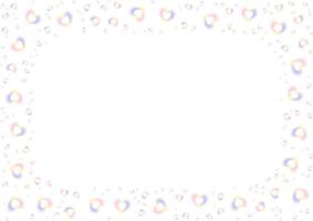 Cute rectangular frame with blurred gradient hearts. Romantic design for Valentine's Day, wedding and Mother's Day for postcard, web, banner, brochure. vector