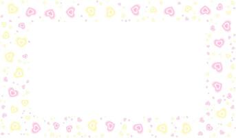 Cute rectangular frame with blurred gradient pastel hearts. Romantic design for Valentine's Day, wedding and Mother's Day for postcard, web, banner, brochure. vector