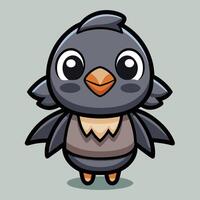cartoon bird with big eyes and a big beak vector