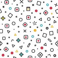 a pattern with various shapes and symbols vector