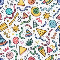 seamless pattern with colorful party items vector