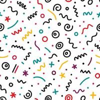seamless pattern with colorful shapes and lines vector