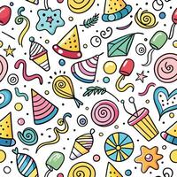 seamless pattern with colorful party items vector