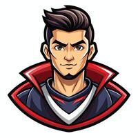 a cartoon avatar of a man in a red and black uniform vector