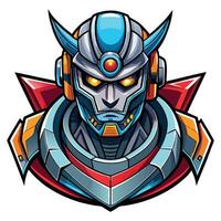 a robot head with a helmet and armor vector