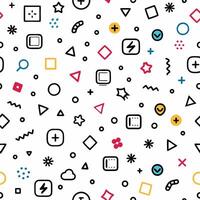 a seamless pattern with various shapes and symbols vector