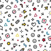 a colorful pattern with various icons and symbols vector