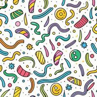 seamless pattern with candy and confetti vector