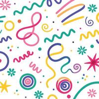 a colorful pattern with various shapes and letters vector