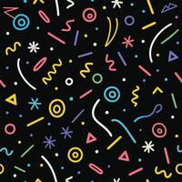 a colorful pattern with various shapes and lines vector