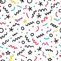 a colorful pattern with many different shapes and lines vector