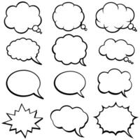 a set of speech bubbles with different shapes vector