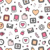 a seamless pattern with various icons and symbols vector