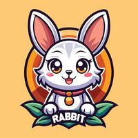 a cartoon rabbit with the words rabbit on it vector